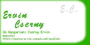ervin cserny business card